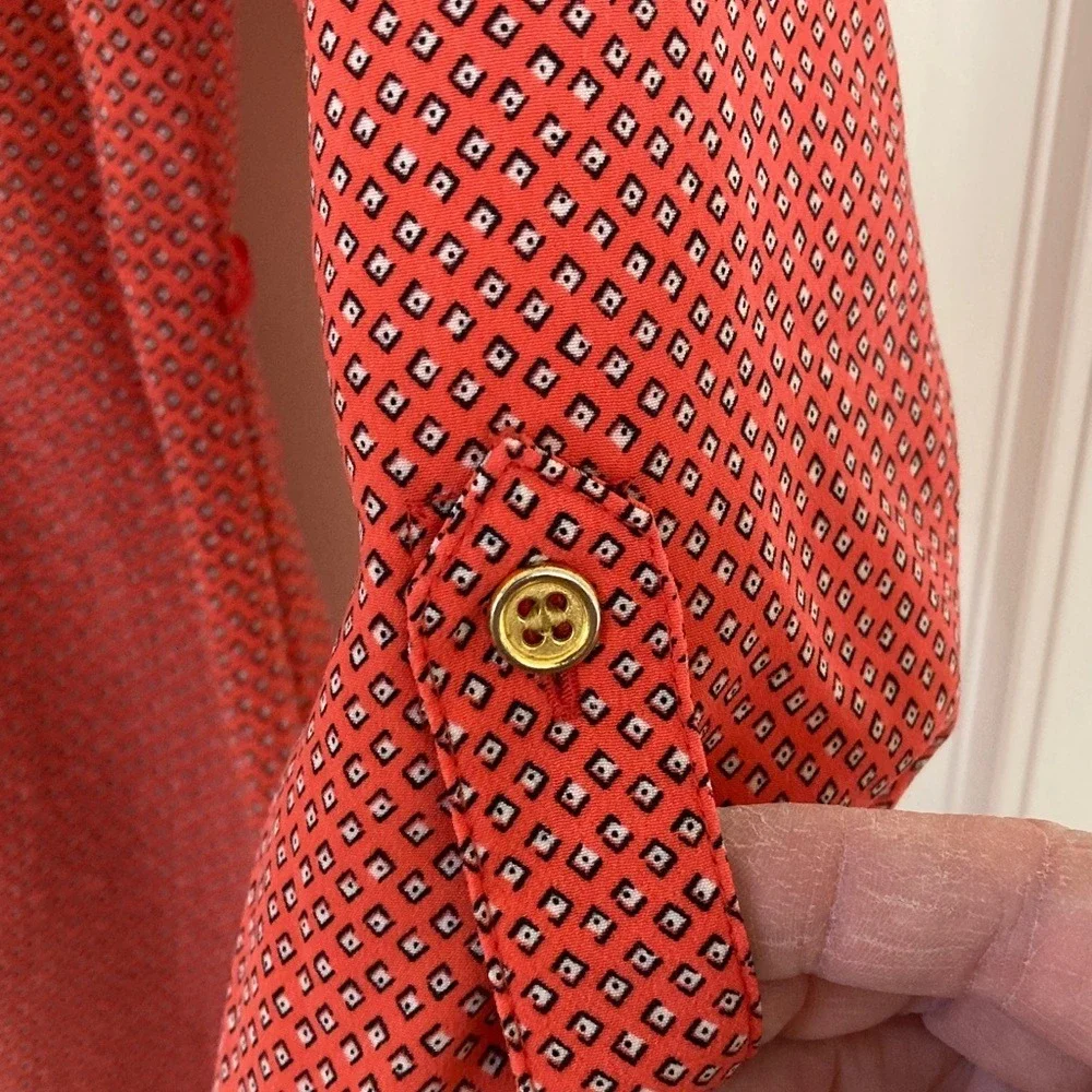 The Limited Womens Ashton Dress Size M Coral 1/2 Button-Up Shirt Dress LS Career